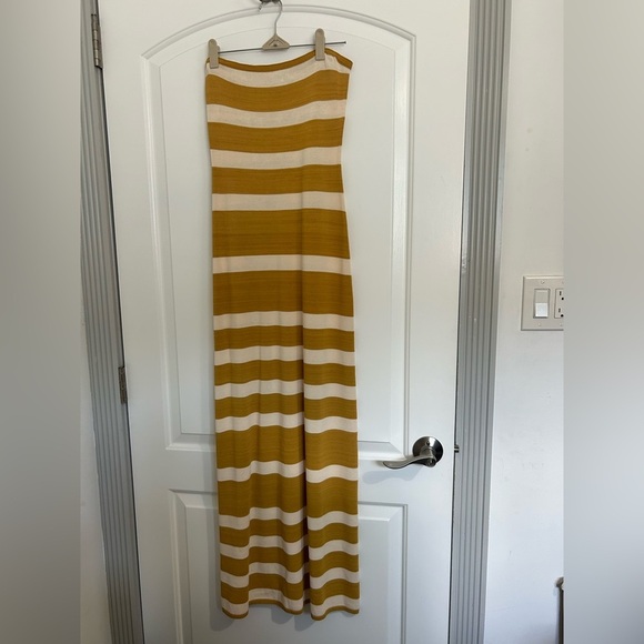 Show Me Your Mumu Strapless Island Nights Tube Dress Mustard Yellow size S NWOT - Picture 3 of 13